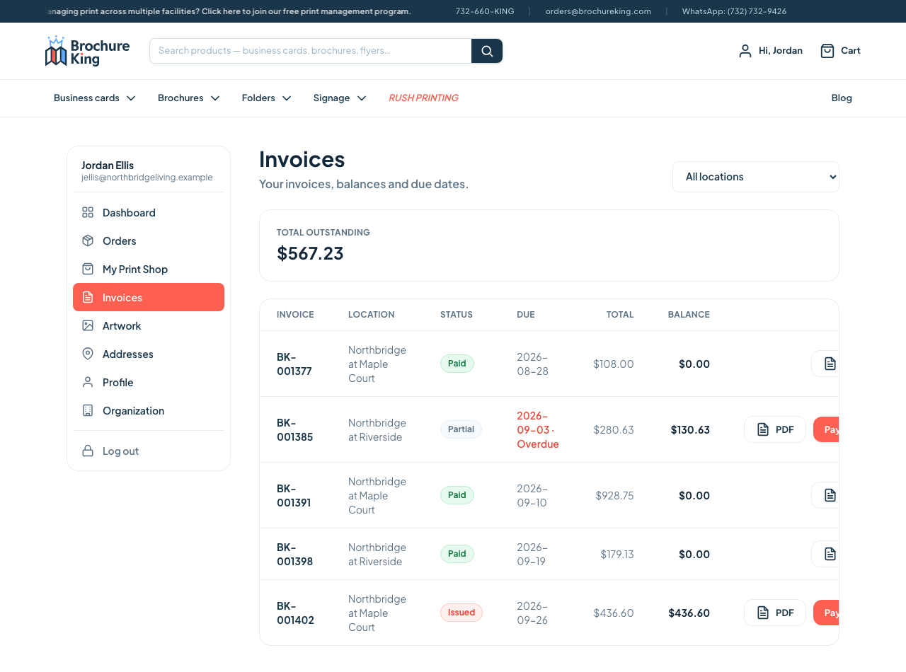 Your invoices